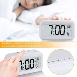 FLAVORA LED Digital Desk Clock with Temperature Alarm in White - Size: 0.6m2 - thumbnail 5