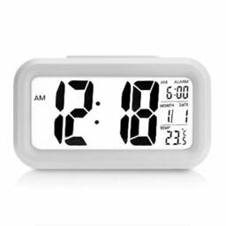 FLAVORA LED Digital Desk Clock with Temperature Alarm in White - Size: 0.6m2 - thumbnail 1