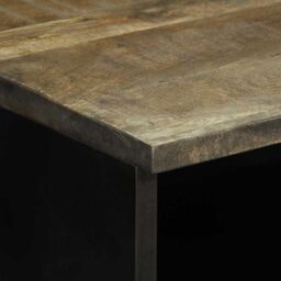 Berkfield Home Bedside Cabinet Light Grey 40x33x46 cm Solid Wood Mango - Size: 40 x 33 x 46 cm - thumbnail 6