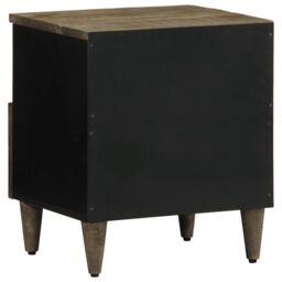 Berkfield Home Bedside Cabinet Light Grey 40x33x46 cm Solid Wood Mango - Size: 40 x 33 x 46 cm - thumbnail 5