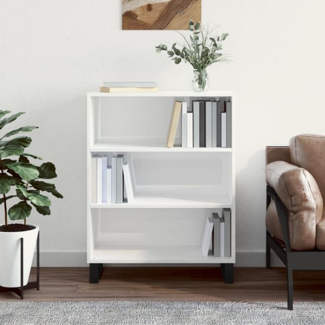 Berkfield Home Shelf Cabinet High Gloss White 69.5x32.5x90 cm Engineered Wood - image 1