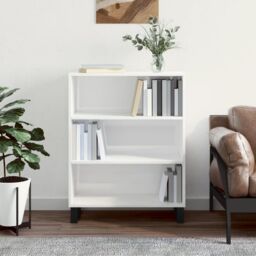 Berkfield Home Shelf Cabinet High Gloss White 69.5x32.5x90 cm Engineered Wood - thumbnail 1