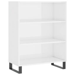 Berkfield Home Shelf Cabinet High Gloss White 69.5x32.5x90 cm Engineered Wood - thumbnail 2