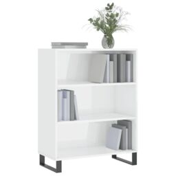 Berkfield Home Shelf Cabinet High Gloss White 69.5x32.5x90 cm Engineered Wood - thumbnail 3