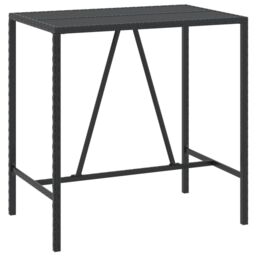 Berkfield Home 7 Piece Garden Bar Set Black Poly Rattan& Solid Wood Acacia - thumbnail 5