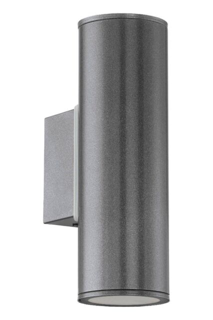 Eglo Riga Metal IP44 Outdoor Wall Light 2 Light (Inclusive) in Dark Grey - image 1