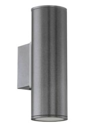 Eglo Riga Metal IP44 Outdoor Wall Light 2 Light (Inclusive) in Dark Grey - thumbnail 1