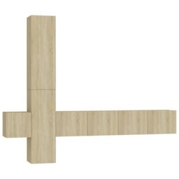 Berkfield Home 5 Piece TV Cabinet Set Sonoma Oak Engineered Wood in Brown - thumbnail 2