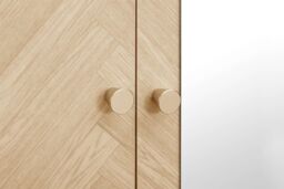 Birlea 3 Door Oak Brown Wooden Wardrobe With Mirror Herringford in Light Oak - thumbnail 6