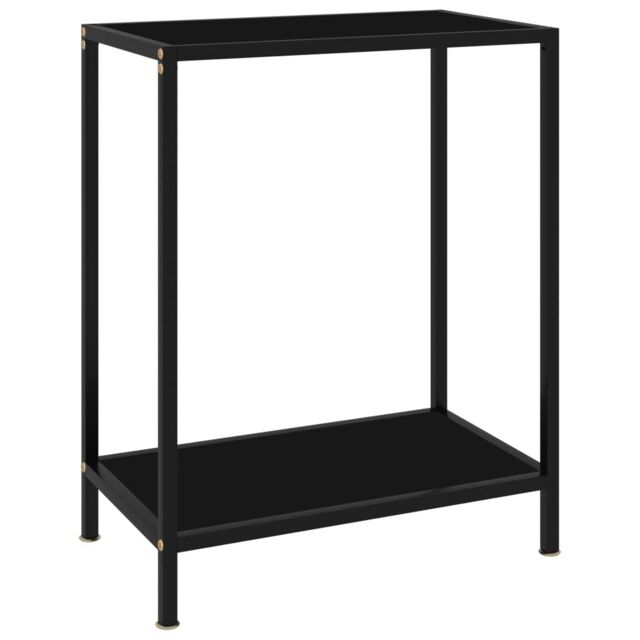 Berkfield Home Console Table Black 60x35x75 cm Tempered Glass - Size: 60 x 35 x 75 cm - image 1
