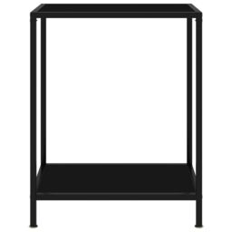 Berkfield Home Console Table Black 60x35x75 cm Tempered Glass - Size: 60 x 35 x 75 cm - thumbnail 2