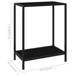 Berkfield Home Console Table Black 60x35x75 cm Tempered Glass - Size: 60 x 35 x 75 cm - thumbnail 6