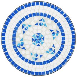 Berkfield Home Mosaic Bistro Table Blue & White √ò50x70 cm Ceramic - Size: 50x70 cm - thumbnail 6