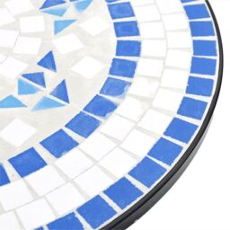 Berkfield Home Mosaic Bistro Table Blue & White √ò50x70 cm Ceramic - Size: 50x70 cm - thumbnail 7