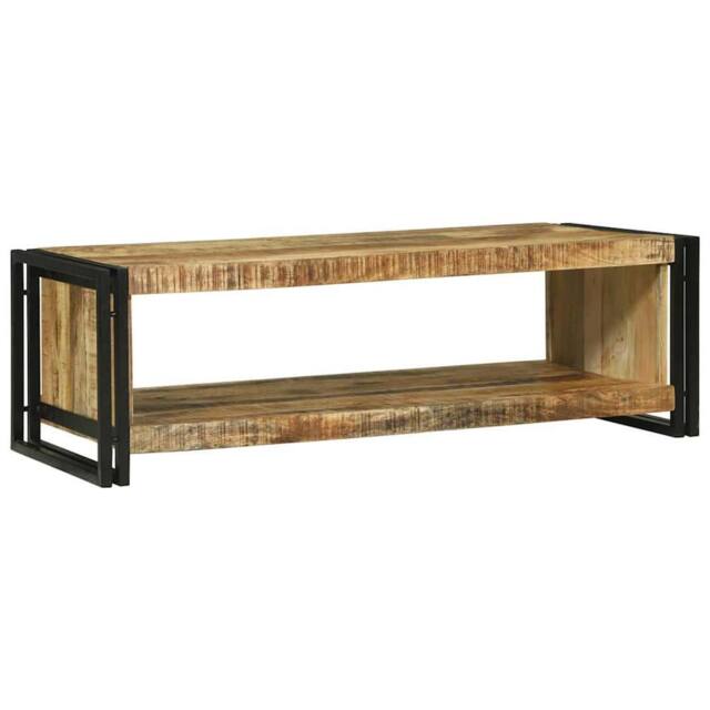 Berkfield Home Coffee Table 120x50x38 cm Solid Rough Wood Mango in Brown - Size: 120 x 50 x 38 cm - image 1
