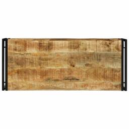 Berkfield Home Coffee Table 120x50x38 cm Solid Rough Wood Mango in Brown - Size: 120 x 50 x 38 cm - thumbnail 5