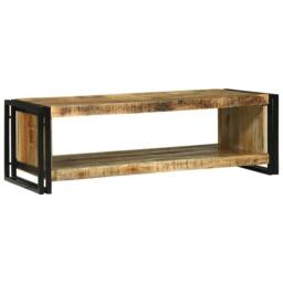 Berkfield Home Coffee Table 120x50x38 cm Solid Rough Wood Mango in Brown - Size: 120 x 50 x 38 cm - thumbnail 2