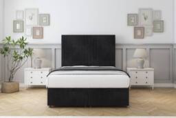 "Sloomy Harrington Naples Ottoman Bed Base-54"" Floor Standing Headboard in Black - Size: Double" - thumbnail 1