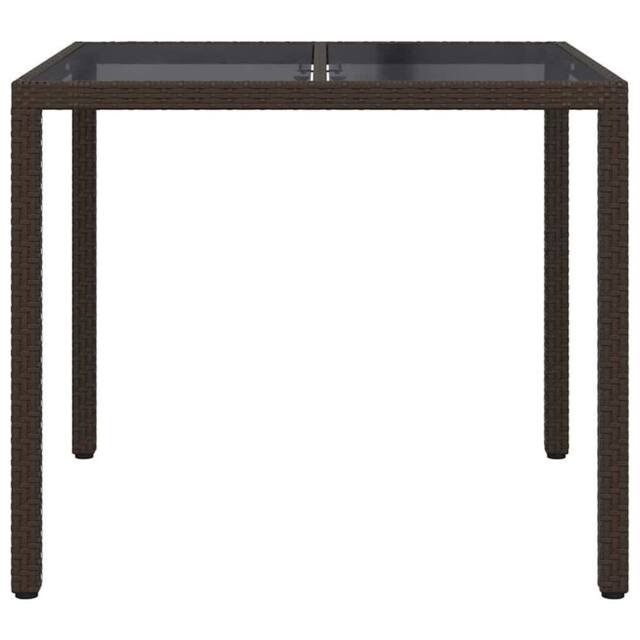 Berkfield Home Modern Garden Dining Table Brown 90x90x75 cm Poly Rattan - Size: 90 x 90 x 75 cm - image 1