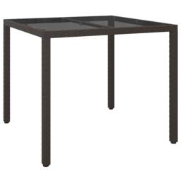 Berkfield Home Modern Garden Dining Table Brown 90x90x75 cm Poly Rattan - Size: 90 x 90 x 75 cm - thumbnail 3