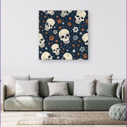Warren Reed - Designer Skulls & Stars Canvas - Size: w40 inch x h40 inch - thumbnail 1