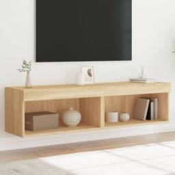 Berkfield Home TV Cabinets with LED Lights 2 pcs Sonoma Oak 60x30x30 cm in Tan - Size: 60 x 30 x 30 cm - thumbnail 2