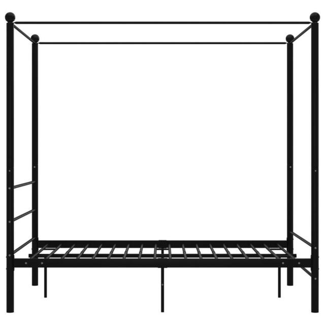 Berkfield Home Durable Canopy Bed Frame Black Metal 140x200 cm - image 1