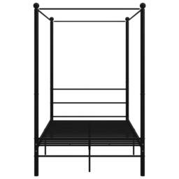 Berkfield Home Durable Canopy Bed Frame Black Metal 140x200 cm - thumbnail 4