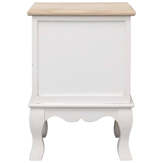Berkfield Home Elegant Bedside Cabinet 35x30x50 cm Paulownia Wood in White - Size: 35 x 30 x 50 cm - image 1