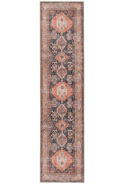 Kukoon Beige Terra Distressed Hallway Runner Rug Non Slip & Washable in Tan - Size: 80 cm x 300 cm - image 1