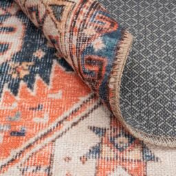 Kukoon Beige Terra Distressed Hallway Runner Rug Non Slip & Washable in Tan - Size: 80 cm x 300 cm - thumbnail 5