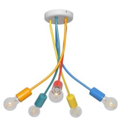 Netlighting Harvard Multi Arm Semi Flush Ceiling Light MultiColoured 40cm