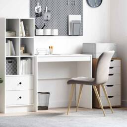 Berkfield Home Writing Desk White Engineered Wood Medium Minimalistic - thumbnail 2