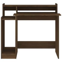 Berkfield Home Elegant Desk with LED Lights Brown Oak 97x45x90 cm Engineered Wood - Size: 97 x 45 x 90 cm - thumbnail 8