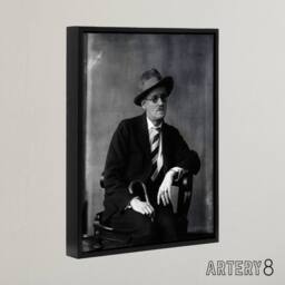 "Artery8 Abbott James Joyce Seated Writer Framed Canvas Wall Art Print in Black - Size: W12"" x H16""" - thumbnail 2