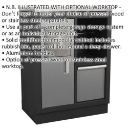 Loops Multifunction Modular Garage Cabinet - 680 460 x 910mm - Aluminium Handles - thumbnail 2