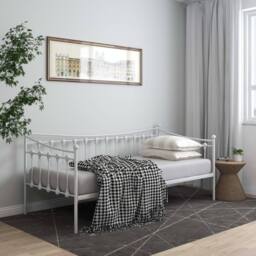 Berkfield Home Sofa Bed Frame White Metal 90x200 cm - thumbnail 3