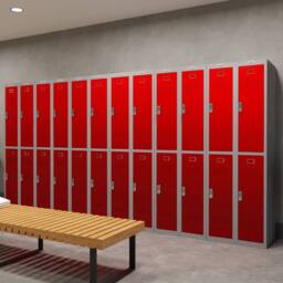 Phoenix Safe Company Personal Locker in Grey/Red with Electronic Locks, PL1230GRE in Grey - Size: 180 cm x 40 cm - thumbnail 8