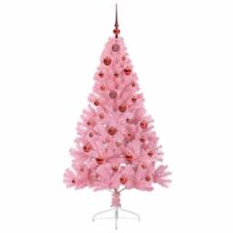Berkfield Home Beautiful Artificial Pre-lit Christmas Tree with 150 LEDs Pink 15 - thumbnail 4