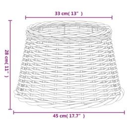 Berkfield Home Lamp Shade White √ò45x28 cm Wicker - Size: 45x28 cm - thumbnail 6