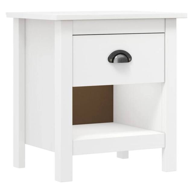 Berkfield Home Bedside Cabinets 2 pcs Hill 46x35x49.5 cm Solid Pine Wood in White - image 1