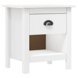 Berkfield Home Bedside Cabinets 2 pcs Hill 46x35x49.5 cm Solid Pine Wood in White - thumbnail 1