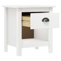 Berkfield Home Bedside Cabinets 2 pcs Hill 46x35x49.5 cm Solid Pine Wood in White - thumbnail 4