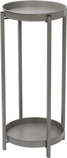 simpa 2 Tier Colour Metal Flower Plant Pot Holders in Grey - image 1