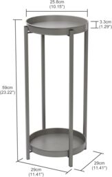 simpa 2 Tier Colour Metal Flower Plant Pot Holders in Grey - thumbnail 2
