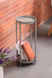 simpa 2 Tier Colour Metal Flower Plant Pot Holders in Grey - thumbnail 4