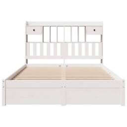 Berkfield Home Bookcase Bed without Mattress White 140x200cm Solid Wood Pine - Size: 140x200 cm - thumbnail 4