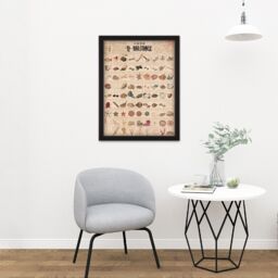 "Artery8 Wall Art Print Kato Chikusai Species of Sea Life Shellfish Japan Large Framed Wall Décor Art in Light Oak - Size: W18"" x H24""" - thumbnail 2