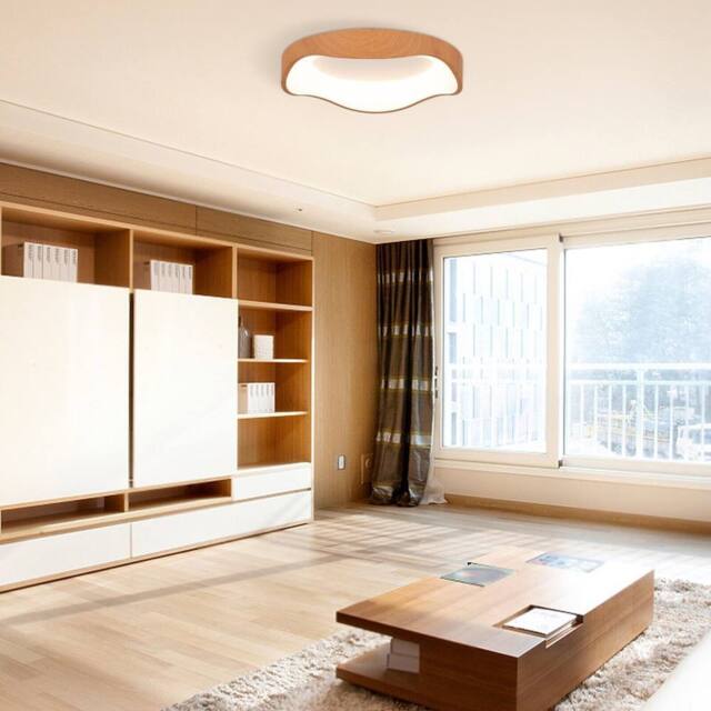 Costway LED Mount Ceiling Light Lamp Bedroom 18W Modern Ceiling Light in Natural - image 1