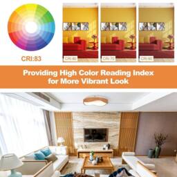 Costway LED Mount Ceiling Light Lamp Bedroom 18W Modern Ceiling Light in Natural - thumbnail 6